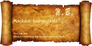 Machka Bereniké névjegykártya